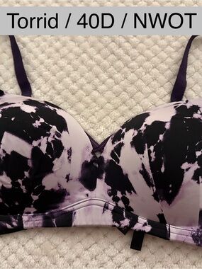 torrid Purple and Black Tie-Dye Molded Underwire Bra